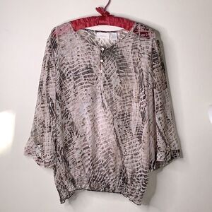 CHICO’S Animal Print Semi-Sheer Top